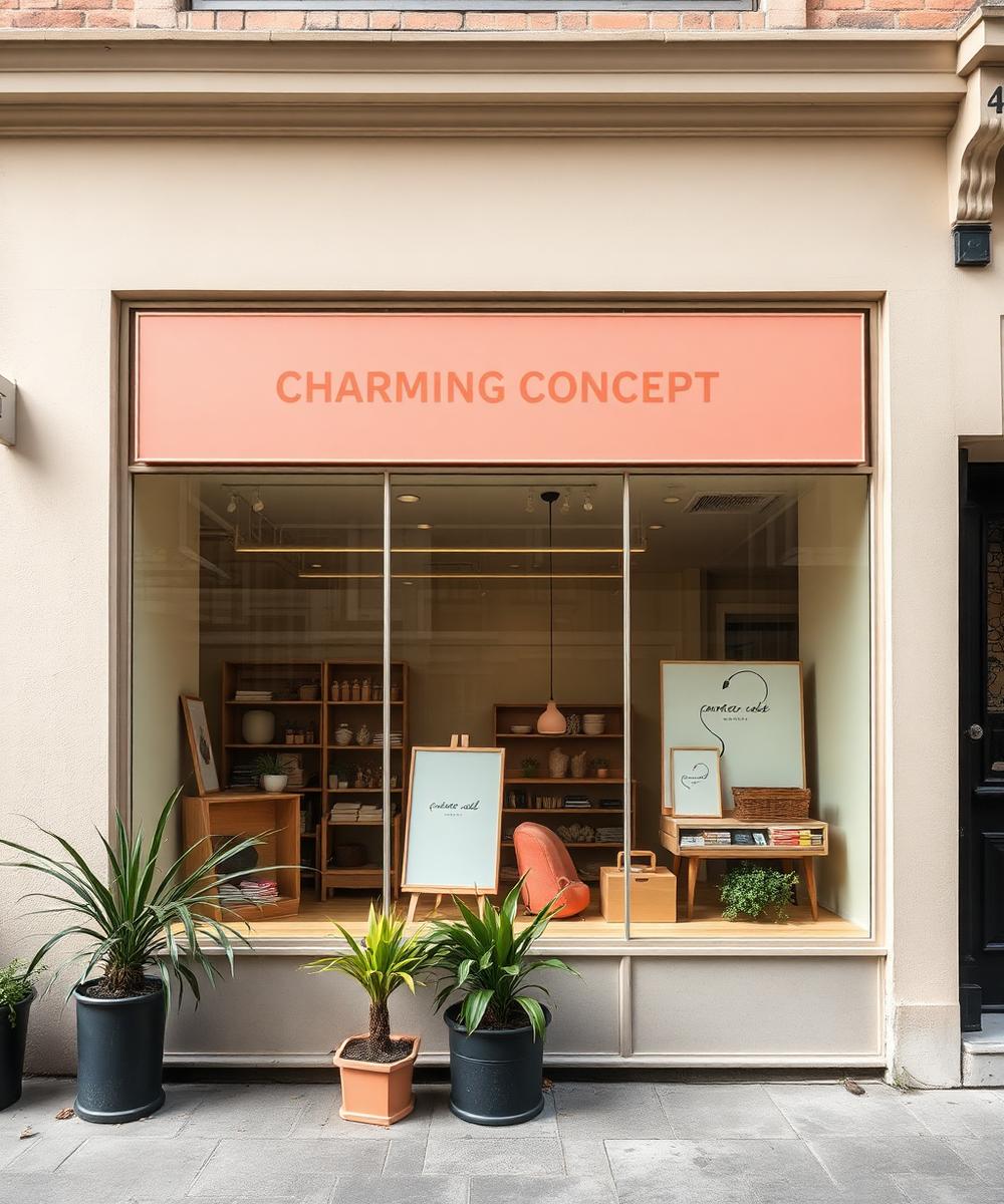 Schaufenster und Eingang von außen